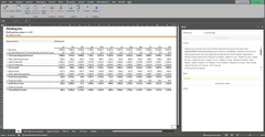Auf diesem Bild sieht man links einen Report im Excel. Auf der rechten Seite sieht man einen KI-Prompt und darunter die Aktionen