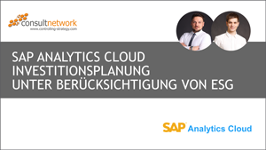 Webinaraufzeichnung: SAP Analytics Cloud Investitionsplanung unter Berücksichtigung von ESG